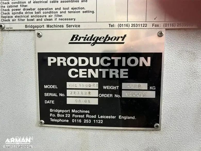 فرز CNC سه محور بریج پورت مدل Bridgeport VMC 1000.22