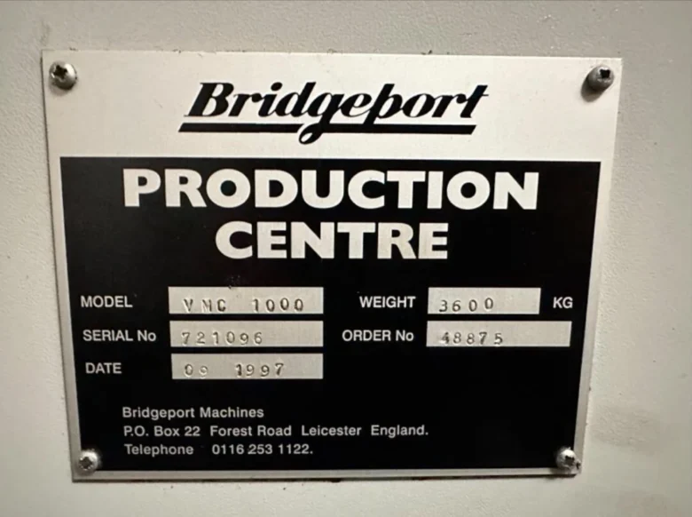 فرز CNC سه محور بریج پورت مدل Bridgeport VMC 1000/30